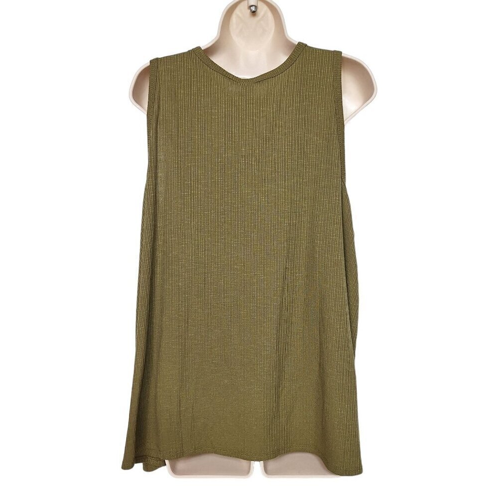 Old Navy Luxe Hi Neck Tank Top Women's Green Arboretum 2X - Picture 3 of 6